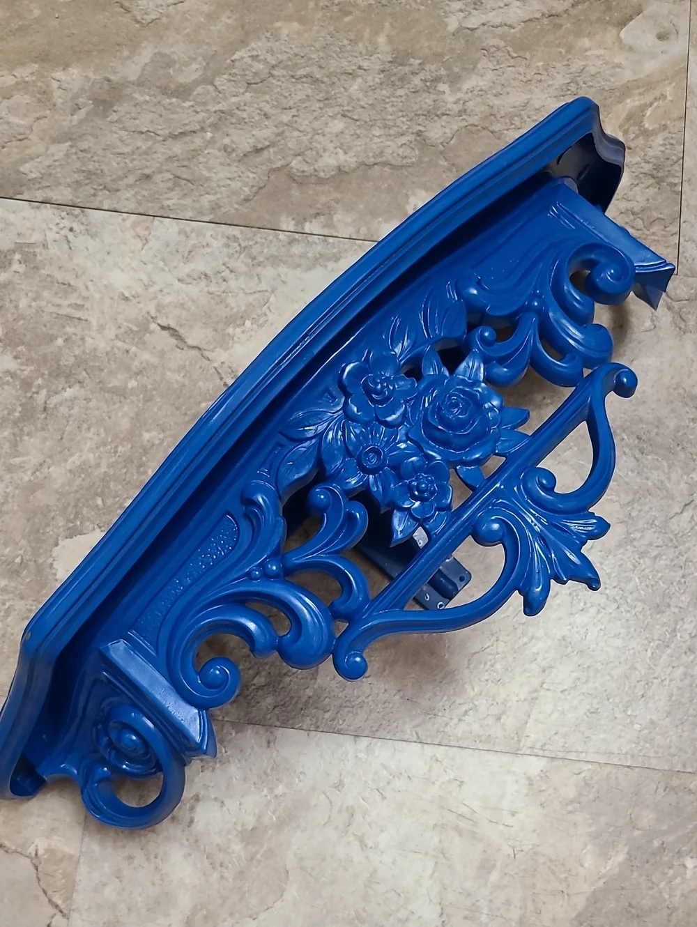 Vintage 1969 Dart Industries Wall Shelf 3025 Blue Floral Rococo Baroque Ornate